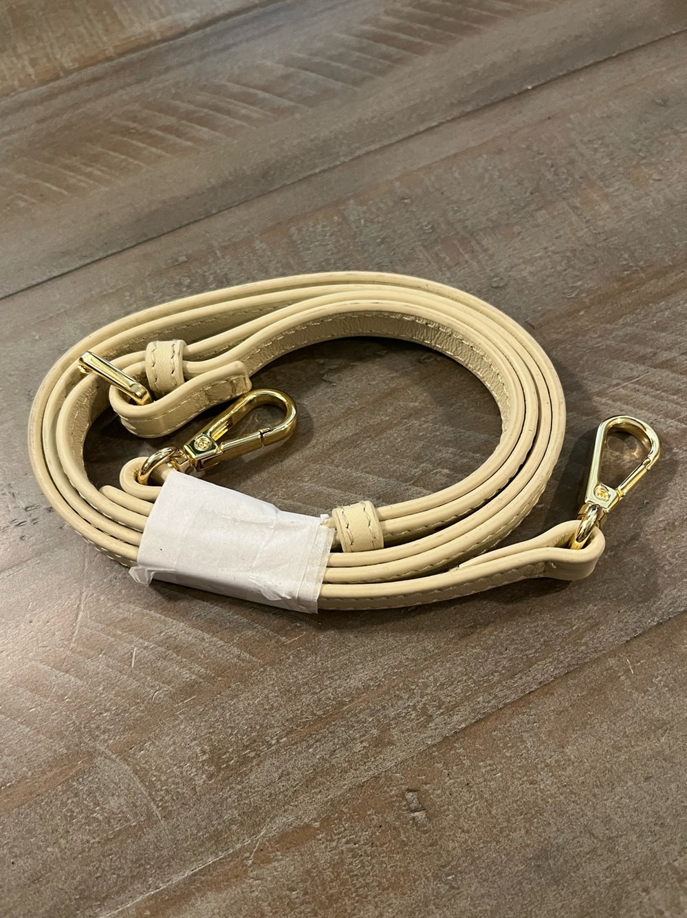 Replacement Bag Strap, Light Bone Leather with Gold Hardware